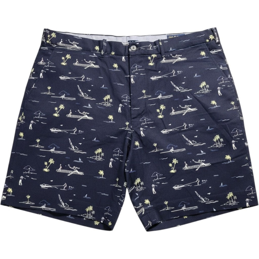 Polo Golf Ralph Lauren Mens 38 Shorts Navy Blue Golf Classic Fit Novelty Print
